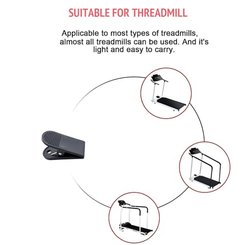 Treadmill Safety Switch Clip - Replacement Key Cord - Pack of 1 - Black