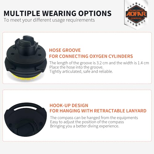 AOFAR Waterproof Dive Compass AF-Q60C for Snorkeling & Sailing