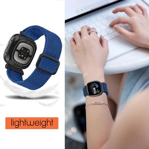 Braided Stretchy Solo Loop Bands for Smartwatches (3 Pack) - Burgundy+Blue+Pine Green