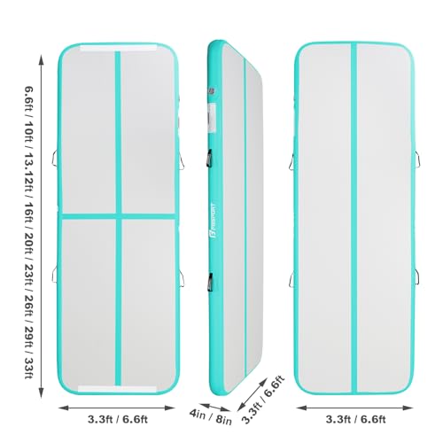 10ft Inflatable Gymnastics Mat - 4in Thick Light Green