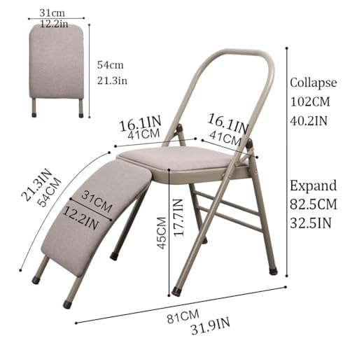 Folding Yoga Chair with Lumbar Support - Heavy-Duty Meditation Seat