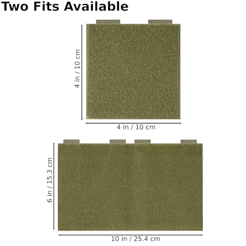 Tactical Molle Hook and Loop Panel 4" x 4" - 3 Pack Army Green