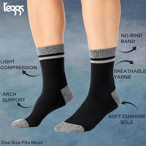 Energizing Ankle Socks - Comfortable Graduated Compression, 2 Pack - One Size, Black