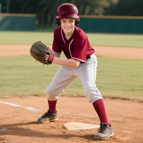 Baseball Soccer Softball Socks - Youth Adult Medium Wine Red