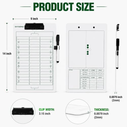 Football Coaching Clipboard - Double-Sided Dry Erase Board