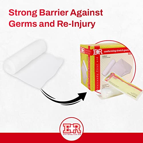 Sterile Conforming Gauze Roll Bandage - 4" x 4 Yards, 12 Count