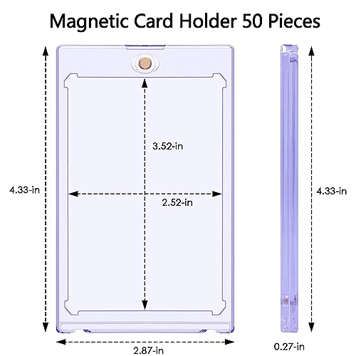 Boyanbb 50-Pack Magnetic Card Holders 35pt One Touch Acrylic Protectors