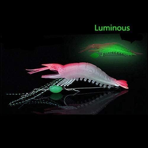 Luminous Shrimp Lure Set - 5 Soft Baits for Night Fishing