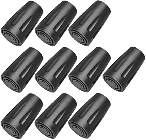 10 Pack Trekking Pole Tips - Durable Rubber Hiking Accessories
