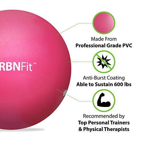 9” Mini Exercise Ball - Pink Pilates & Yoga Stability Ball for Core Strength, Balance, and Physical Therapy