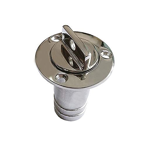 ISURE MARINE 1 Inch Stainless Steel Boat Fuel Deck Fill with Keyless Cap