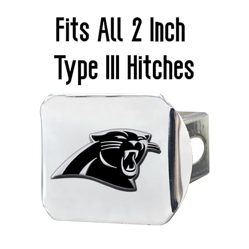 3D Carolina Panthers Chrome Hitch Cover - Heavy-Duty Metal Design