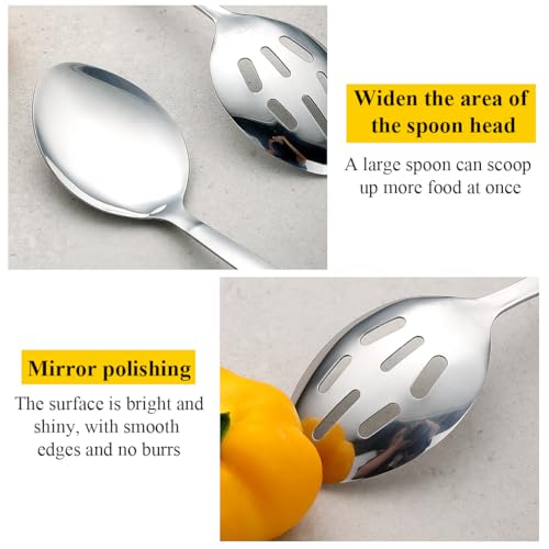 Kyraton Cooking Spoon Set, Stainless Steel Kitchen Serving, Solid