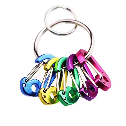 Mini Aluminum Carabiner Keychain Clips - 7-Pack for Outdoor Use