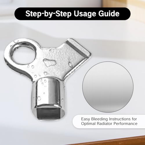 BRBASAP 3 Packs Radiator Key with 1 Rings Bleeder Keys for Bleeding Old Home Radiator Air Valve Durable Handle Tool to Turn Off Water Valves Bleed Keys for Home Radiator Maintenance and Repairs