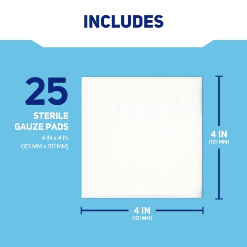 Gauze Pads 4x4 in, Sterile 12-Ply, 25 Count