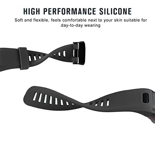 Garmin Vivosmart HR Replacement Strap - Black Silicone with Metal Buckle