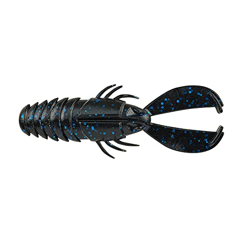 PowerBait Crash Craw Soft Bait - 4 1/4" Black Blue Fleck