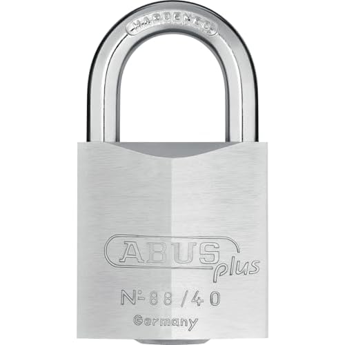 ABUS 88/40 Stainless Brass Lock with 2 Keys for Outdoor, Storage, Gate, 1.58in (40mm) Wide, Keyed Different