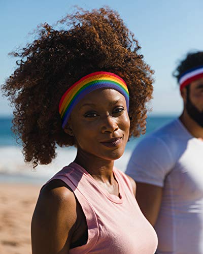 Moisture-Wicking Workout Headband - Rainbow Athletic Sweatband