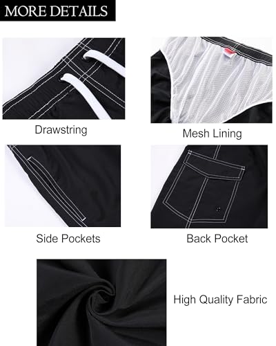 Quick Dry Men's Swim Trunks with Mesh Lining - Sky Blue