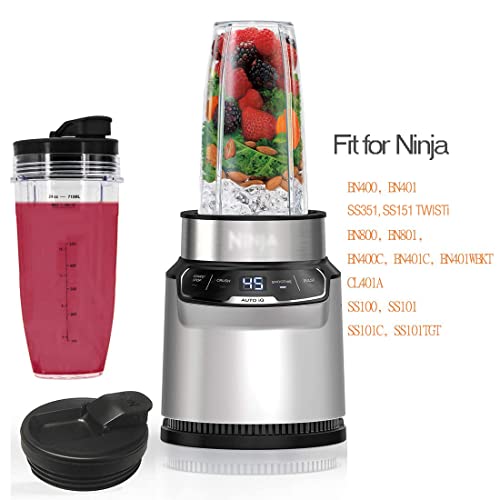 24oz Replacement Cups for Ninja Blenders with Upgraded Sip & Seal Lids - 2 Pack