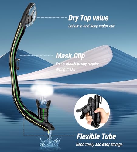 Dry Snorkel for Adults & Youth - Black | Purge Valve Design