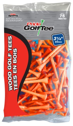 Deluxe 3-1/4 Inch Golf Tees - Citrus Orange, 75 Count