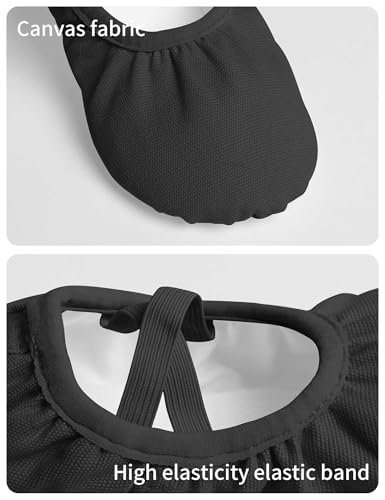 Canvas Ballet Shoes for Girls - Big Kid Size, Black