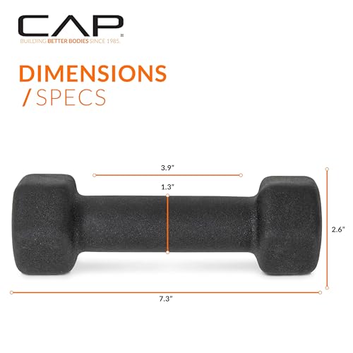 5 lb Neoprene Dumbbell Weights Pair - Black