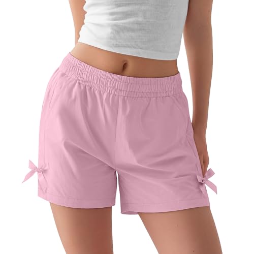 Girls Quick Dry Athletic Shorts - Relaxed Fit - Pink, 11-12 Years