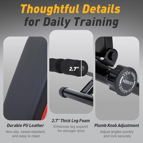 Adjustable Weight Bench - Foldable Incline Press, 795 lbs Capacity - Jet Black