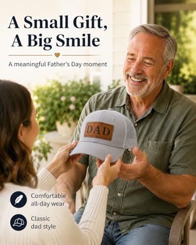 Grey Dad Hat for Men - Adjustable Papa Grandpa Mesh Snapback Trucker Cap