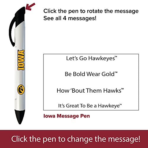 Iowa Hawkeyes Notebook & 2 Pen Set - 5X8 Rotating Message Pens