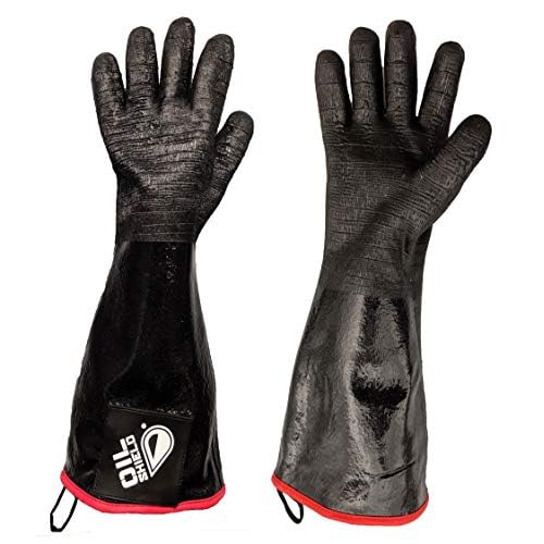 OIL SHIELD 18'' High Heat Neoprene Glove, Fryer Filtration Glove, 450 Degree Temp Rating, Cotton Liner, Food Service Safety (Size Large)