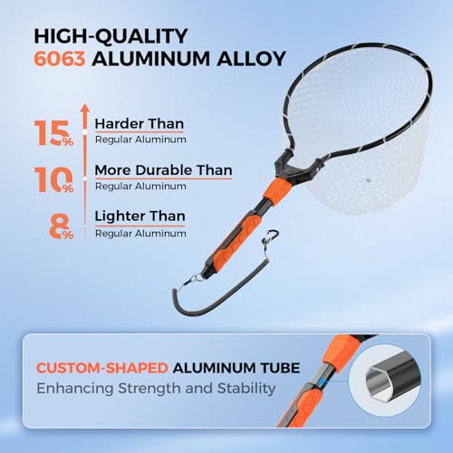 KastKing Titanet 26-Inch Folding Fishing Landing Net with Silicone Mesh & Aluminum Handle