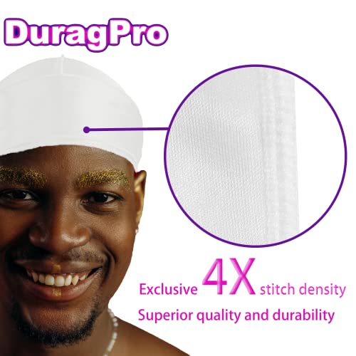 Silk Durag for Men and Women Gift Set - White Satin Do Rag