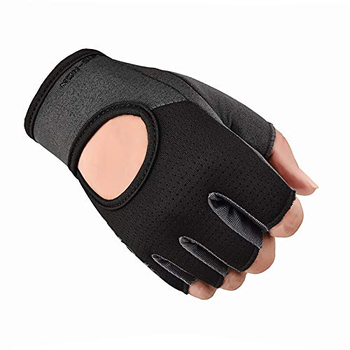 Fingerless Workout Gloves for Men & Women - Medium Black