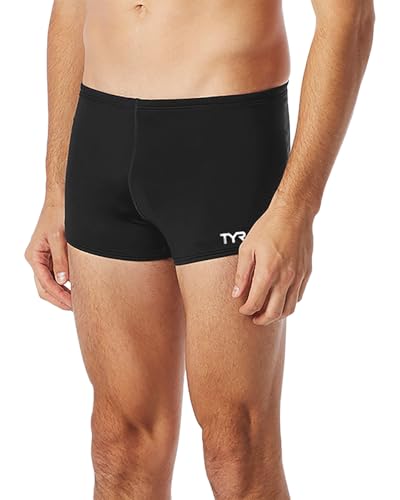 TYR Durafast Elite Square Leg Swimsuit 30 Black - Men's Compressive Trunks