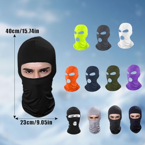 Thin Full Face Black Balaclava Ski Mask for Men & Women - One Size