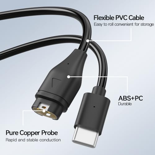 USB-C Charging Cable for Garmin Watches - 3ft, 2-Pack