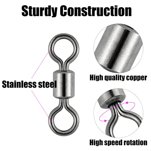 Fishing Micro Swivels - 50 Pack 7mm (20LB) High Strength Connectors