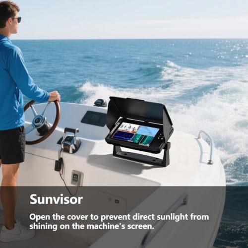 Koroao Waterproof Foldable Sun Visor Cover for Lowrance Eagle Eye 9 Fishfinder