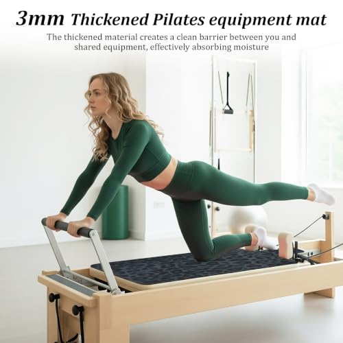 Anti-Skid Pilates Reformer Mat - Black Speckled, Moisture-Absorbing