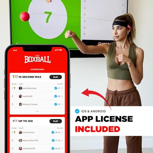 Boxing Reflex Ball - App-Connected Punch Counter - Black