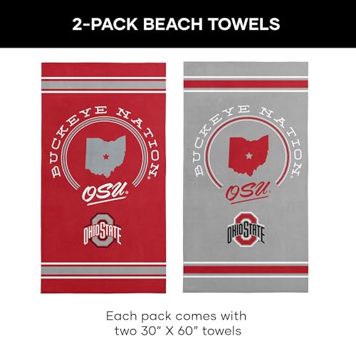 NCAA Beach Towel 2-Pack - Ohio State Buckeyes - 30" x 60"