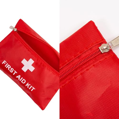 Mini First Aid Bag - Empty Zipper Pouch - Red 6 Pack (4.3 x 6.3 in)