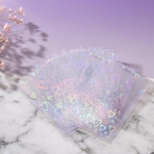Photocard Sleeves - 100 Pack, Heart-Shaped Design
