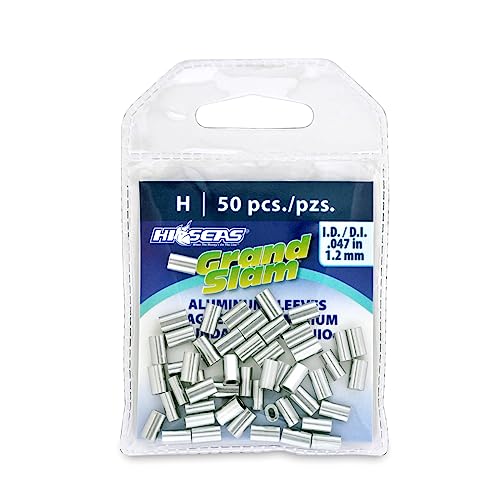 Aluminum Fishing Line Crimp Sleeves - 1.2mm ID, 50 Pack