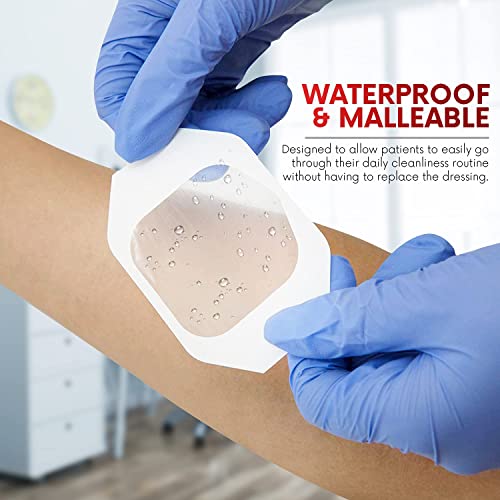 Healqu 8 x 12 Inch Transparent Waterproof Wound Dressing (10 Pack) – Breathable Post-Surgical Bandages for Sensitive Skin